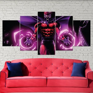 Magneto X-Men 5 Piece Canvas Wall Art, Canvas Print, Magneto Decor Art, Extra Large Wall Art, Magneto Poster, 5 Panel
