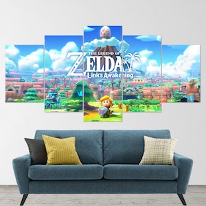 The Legend of Zelda, 5 Piece Canvas Wall Art, Extra Large Wall Art, The Legend of Zelda Poster, The Legend of Zelda 5 Piece, 5 Panel