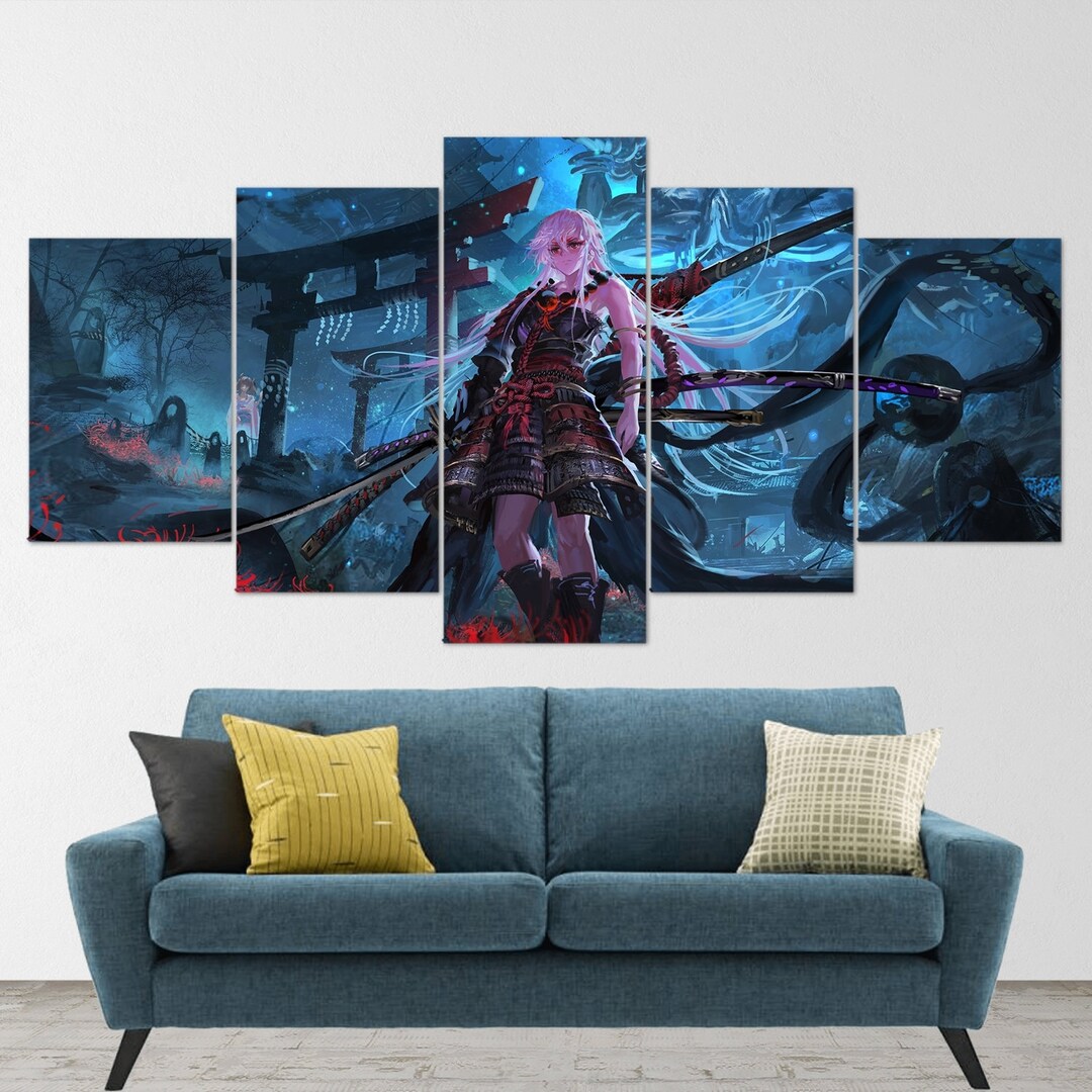 Buy Anime Samurai Girl Katana,5 Piece Canvas Wall Art, Samurai Art, Canvas  Art, Extra Large Wall Art, Anime Girl Poster, Piece, Panel Online in