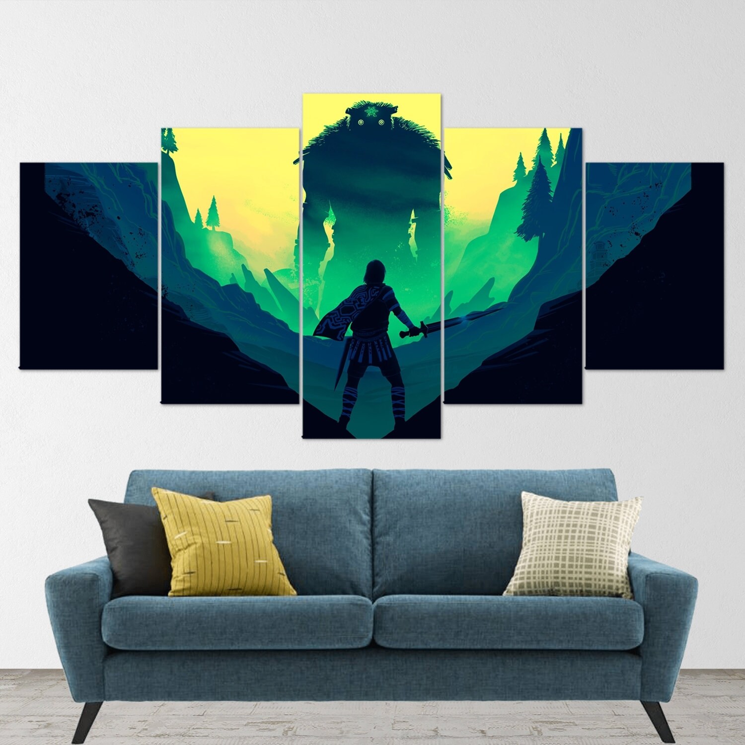 Shadow of The Colossus, 5 Piece Canvas Wall Art, Shadow of The Colossus Wall Art, Shadow of Colossus Poster, Shadow of The Colossus 5 Panel
