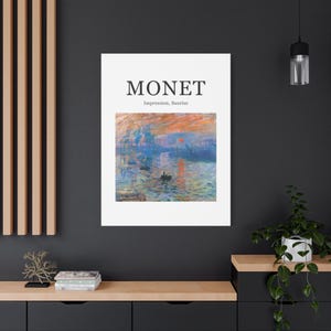 Canvas Print, Claude Monet Impression Sunrise Wall Decor, Living Room Art, Stretched Large Canvas, Famous Painting, Gift for Art Lovers