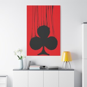 Impresión en lienzo, naipes, arte de pared para amantes de los juegos de azar, lienzo mate estirado, decoración de sala de estar, regalo de decoración del hogar
