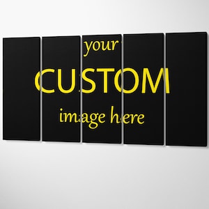 Custom 5 Equal Piece Canvas Wall Art, Framed Multi Panel Canvas, Photo Art Prints, Personalized 5 Panel Wall Art, Home Decor, Gift For Him