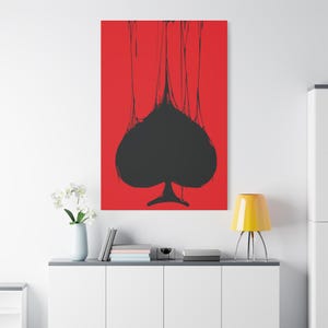 Copia di stampa su tela, carte da gioco picche, arte murale per gli amanti del gioco d'azzardo, tela opaca tesa, arredamento soggiorno, regalo di arredamento per la casa