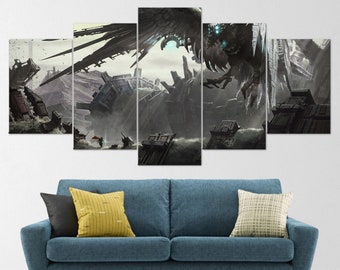 Shadow of The Colossus, 5 Piece Canvas Wall Art, Shadow of The Colossus Wall Art, Shadow of Colossus Poster, Shadow of The Colossus 5 Panel