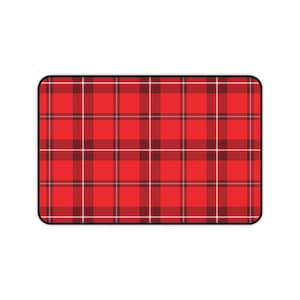 Red Tartan Desk Mat - Scottish Plaid Mouse Pad for Office Desk -  Desk Pad for Home Office, Large Desk Mat