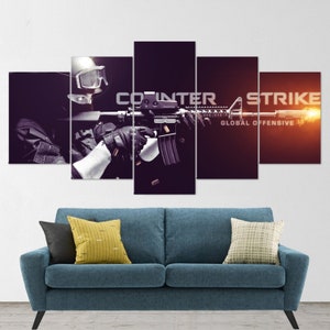CSGO, 5 Piece Canvas Wall Art, Counter Strike Global Offensive Wall Art, CSGO Poster, CSGOCanvas, CSGO 5 Panel, Gift