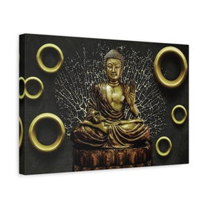 Toile de Bouddha, décoration d&#39;art mural, affiche de méditation zen, décoration d&#39;intérieur sereine, impression d&#39;art spirituelle, oeuvre d&#39;art pleine conscience