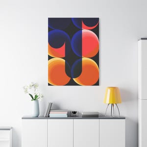 Canvasafdruk, kleurrijke geometrische muurkunst - mat canvas, uitgerekt, 1 25 inch, woondecoratie, kantoordecor, abstracte kunst, moderne kunst, uniek