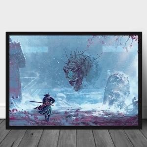 Samurai, Samurai Poster, Samurai Warrior, Fantasy, Katana, Samurai Art, Extra Large Poster, Printable Wall Art