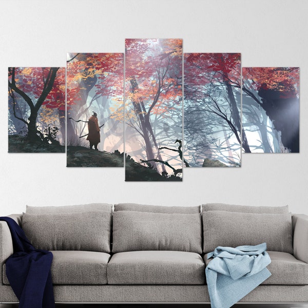 Sekiro Shadows Die Twice, 5 Piece Canvas Wall Art, Sekiro  Gift, Extra Large Wall Art, Sekiro Poster, 5 Piece, 5 Panel