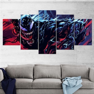 Venom 5 pezzi arte murale, poster Venom, film Venom, arte murale Venom, stampabile Venom, arte Venom, decorazione murale Venom, regalo Venom, 5 pannelli Venom