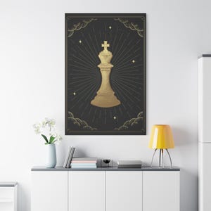 Chess Queen Matte Canvas Print, Home Decor for Chess Lovers, Stretched Wall Art, Chess Player Gift, Game Room Decoration, Chess Artwork,