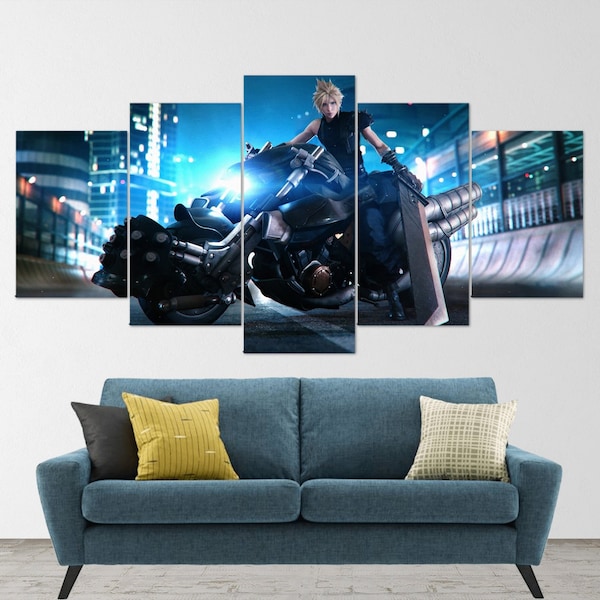 Final Fantasy 5 Piece Canvas Wall Art, Final Fantasy 14, Final Fantasy 16, Final Fantasy 5 Piece, Final Fantasy Poster, 5 Panel