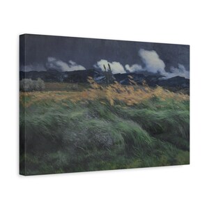 Canvas Print, Fields Art Print, Fields Landscape Painting, Louis Patru, Rustic Canvas Wall Art, Farmhouse Wall Decor, Landscape Print