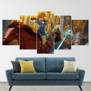 The Legend of Zelda, 5 Piece Canvas Wall Art, Extra Large Wall Art, The Legend of Zelda Poster, The Legend of Zelda 5 Piece, 5 Panel