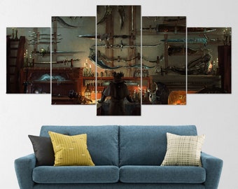 Bloodborne, Hunter, 5 Piece Canvas Wall Art, Bloodborne Wall Art, Bloodborne Hunter Poster, Bloodborne Canvas, Bloodborne 5 Panel, Gift