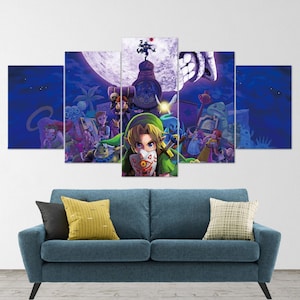 The Legend of Zelda, 5 Piece Canvas Wall Art, Extra Large Wall Art, The Legend of Zelda Poster, The Legend of Zelda 5 Piece, 5 Panel
