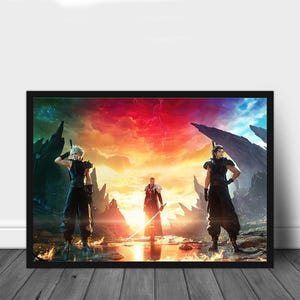 Final Fantasy 16 Poster Print, Cloud Strife Sephiroth Final Fantasy XVI Canvas Wall Art, Gaming DecorChristmas Gift