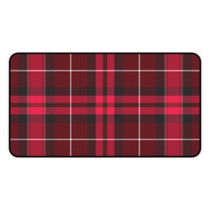Red Tartan Desk Mat - Scottish Plaid Mouse Pad for Office Desk -  Desk Pad for Home Office, Large Desk Mat, Scottish Tartan