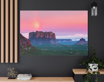 Impresión en lienzo de un atardecer en las montañas de Arizona: decoración de pared natural, regalo de Navidad