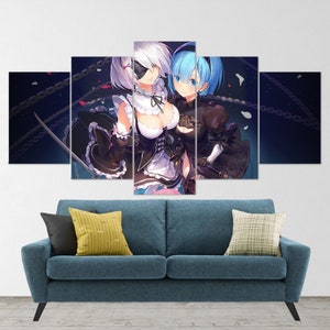 Nier Automata, 5 Piece Canvas Wall Art, Nier Automata Poster, Nier Automata Art, Nier Automata Print, Nier Automata 2B, Nier Automata Sexy