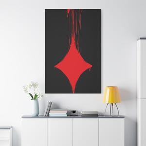 Impresión en lienzo, naipes con diamantes, arte de pared para amantes de los juegos de azar, lienzo mate estirado, decoración de sala de estar, regalo de decoración del hogar