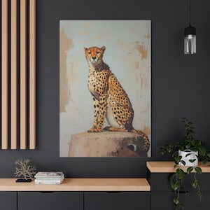 Canvas Wall Art, Cheetah Print, African Animal Lovers Gift, Nature Decor, Cheetah Wall Art, Cheetah Poster, Vintage Cheetah Wall Art