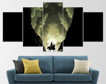 Shadow of The Colossus, 5 Piece Canvas Wall Art, Shadow of The Colossus Wall Art, Shadow of Colossus Poster, Shadow of The Colossus 5 Panel