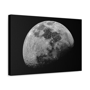 Canvas Wall Art - Moon Print Home Decor, Stretched Matte Wall Decor, Lunar Wall Hanging, Celestial Artwork, Bedroom Decoration