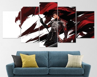 Dragon Age, Inquisitions, 5 Piece Canvas Wall Art, Dragon Age Origins, Dragon Age Wall Art, Dragon Age Poster, Dragon Age 2 5 Panel