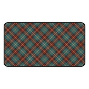 Vintage Christmas Green Red Tartan Desk Mat - Scottish Plaid Mouse Pad for Office Desk -  Desk Pad for Home Office, Large Desk Mat
