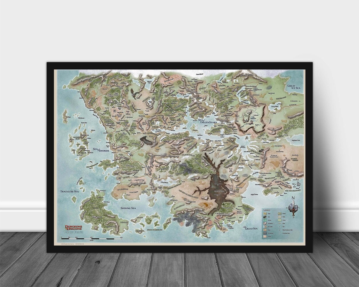 World Map Of Faerun Dungeons & Dragons Poster Forgotten Realms Map Map Of | Etsy Sweden