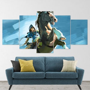 The Legend of Zelda, 5 Piece Canvas Wall Art, Extra Large Wall Art, The Legend of Zelda Poster, The Legend of Zelda 5 Piece, 5 Panel