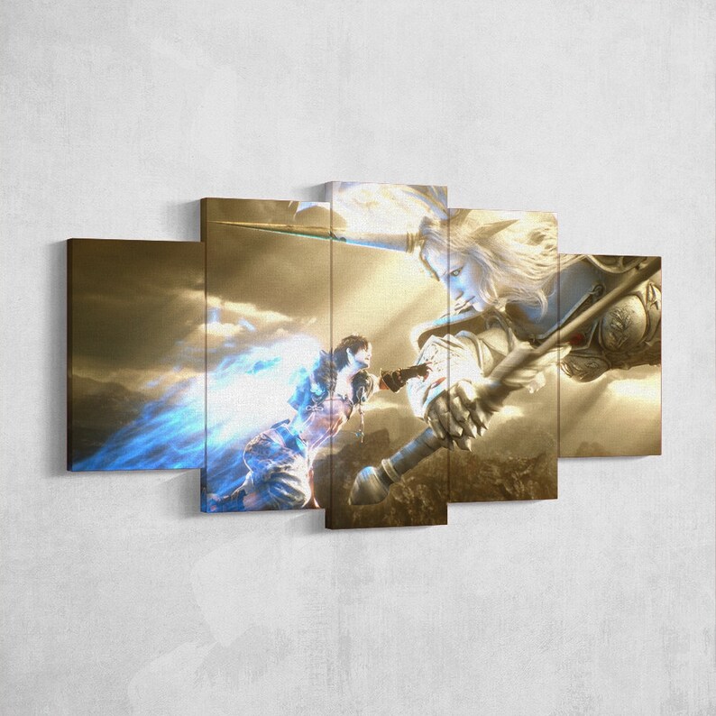 Final Fantasy 5 Piece Canvas Wall Art Final Fantasy 14 Final Etsy