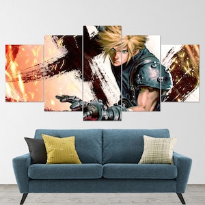 Final Fantasy 5 Piece Canvas Wall Art, Final Fantasy 14, Final Fantasy 16, Final Fantasy 5 Piece, Final Fantasy Poster, 5 Panel