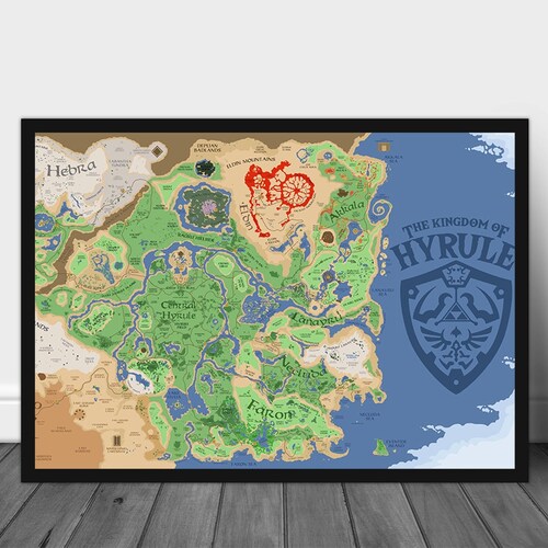 Legend of Zelda Breath of the Wild Map Nintendo Room Decor Etsy