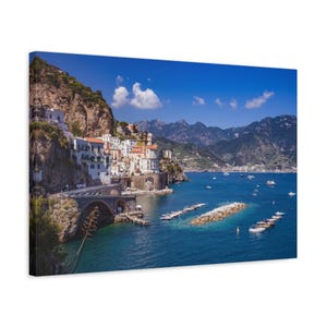 Amalfi Coast Italy Canvas Wall Art: Coastal Home Decor