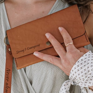 Cartera de mano de cuero, Cartera de cuero para mujer, Cartera de mujer, Cartera mini, La clásica mini: Cartera/cartera de mano de cuero genuino cosida a mano