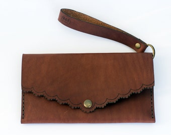 Cartera de cuero, cartera de pulsera, cartera de mujer, mini cartera, the vintage mini, cartera / clutch de cuero genuino cosido a mano