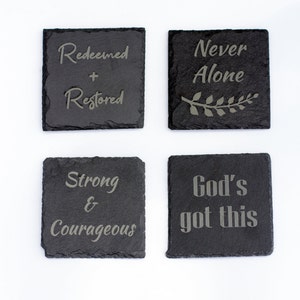 Slate Coaster, slate coasters, engraved coaster, Religious coaster, Christian Coaster, laser engraved coaster,
