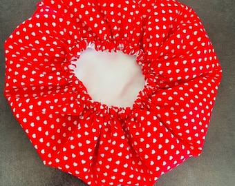 Satin and cotton night cap for hair protection