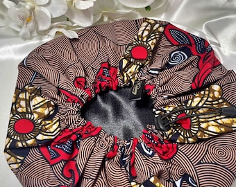 Satin and WAX night cap for hair protection