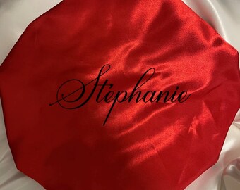 Personalized satin nightcap