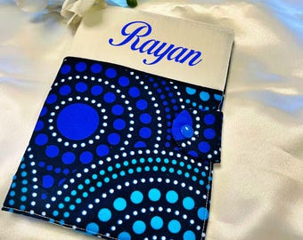 Protège carnet de santé en wax à personnaliser