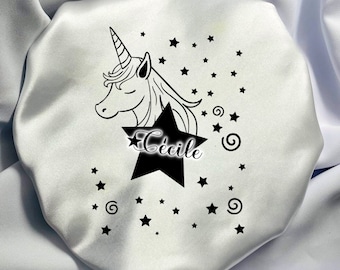 Personalized Unicorn Satin Nightcap for Kids