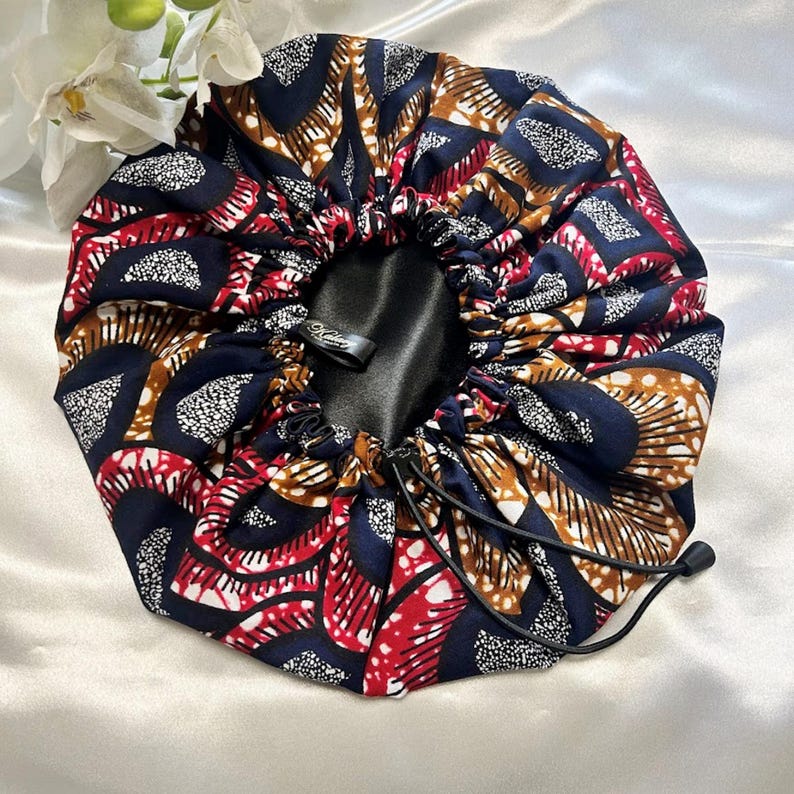 Satin and wax nightcap for hair protection Wax 4
