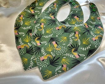 Baby bib made of cotton and bamboo terry cloth