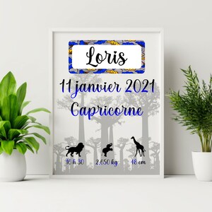 Affiche Naissance personnalisée - Décoration murale