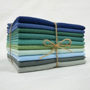 100% Cotton Flannel Towels 10pc Green Blue Set 1-ply Paperless Unpaper Towels Reusable Wash Cloth Ocean Forest Gift Zero Waste Kitchen image 1